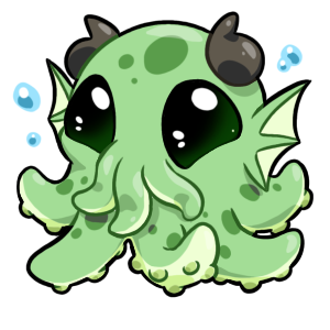 a green squidlike creature with large eyes